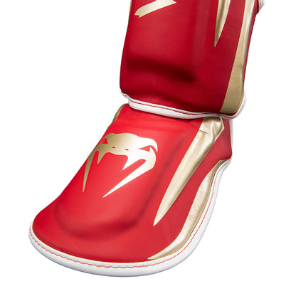 Venum Muay Thai Stand Up Elite Shin Guards - Red
