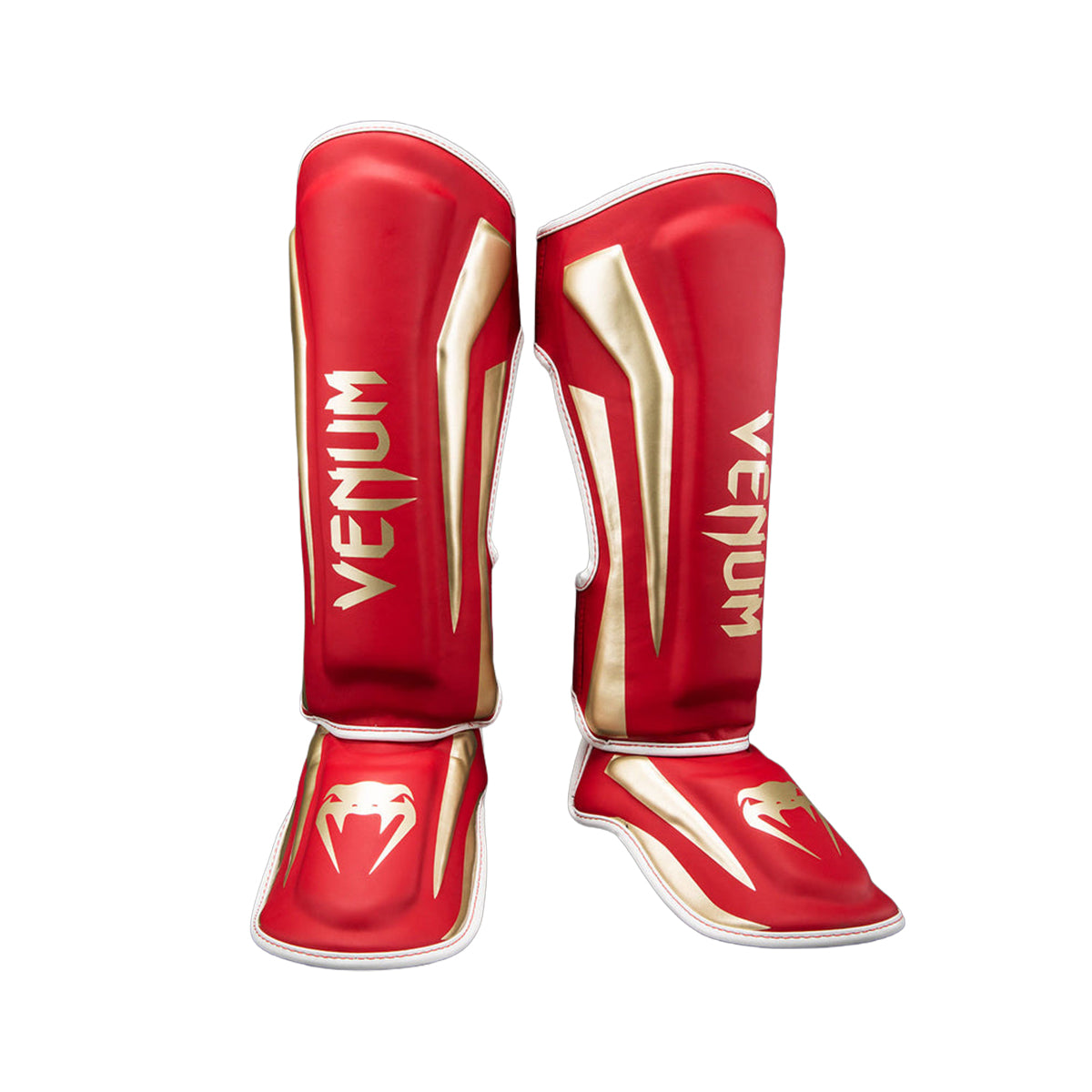 Venum Muay Thai Stand Up Elite Shin Guards - Red