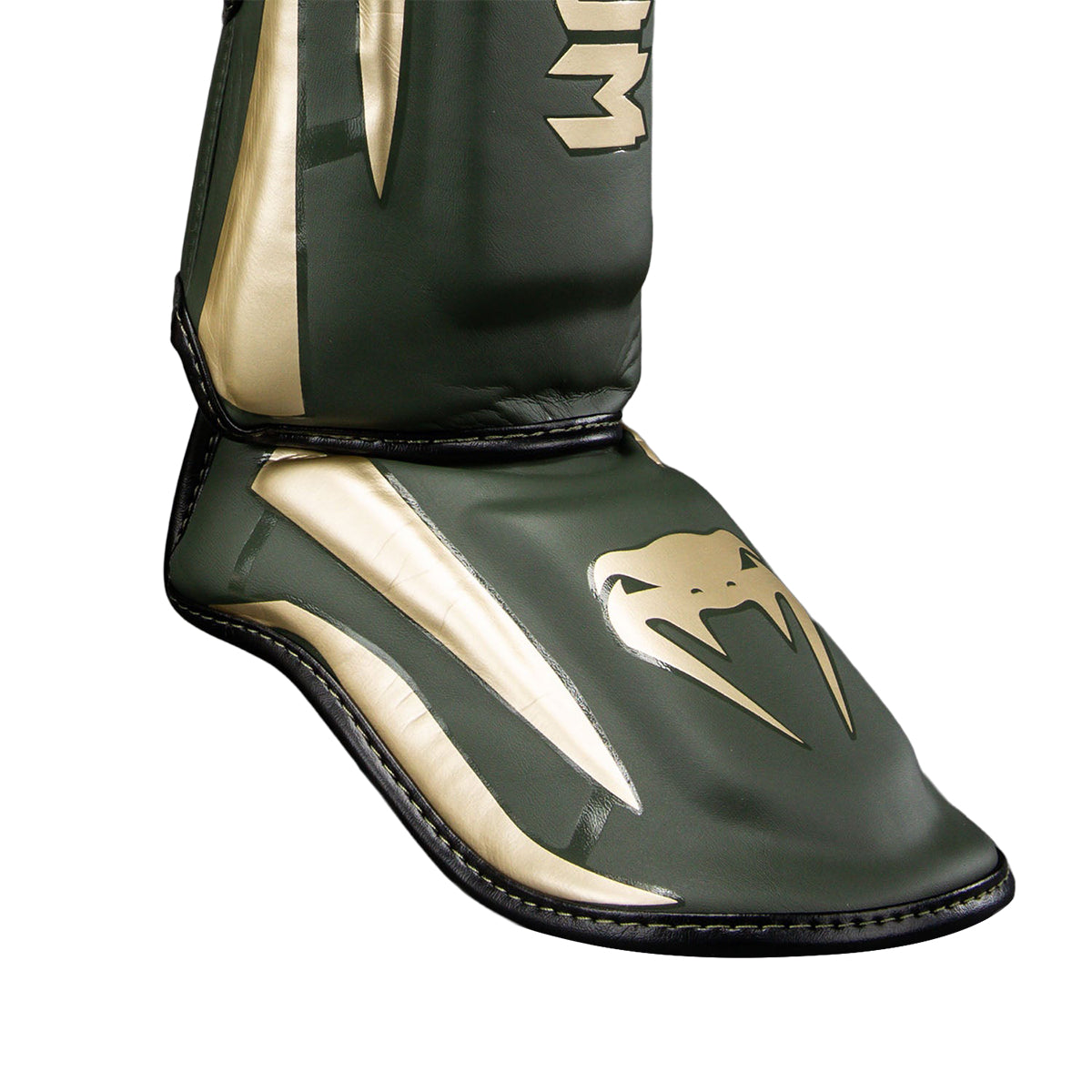 Venum Muay Thai Stand Up Elite Shin Guards - Khaki