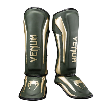 Venum Muay Thai Stand Up Elite Shin Guards - Khaki