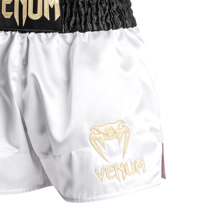 Venum Classic Muay Thai Shorts  -  Black/White/Gold