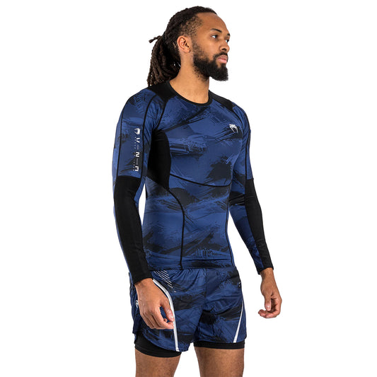 Venum Electron 3.0 MMA Long Sleeve Rashguard - Camo Blue