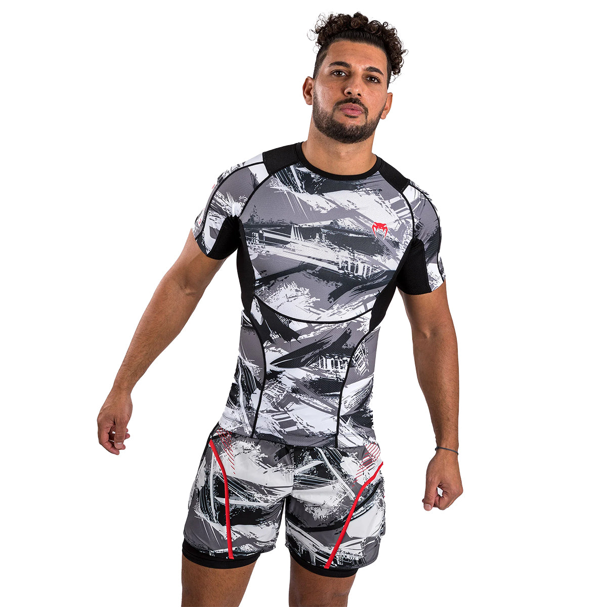 Venum Electron 3.0 MMA Short Sleeve Rashguard - Camo Grey