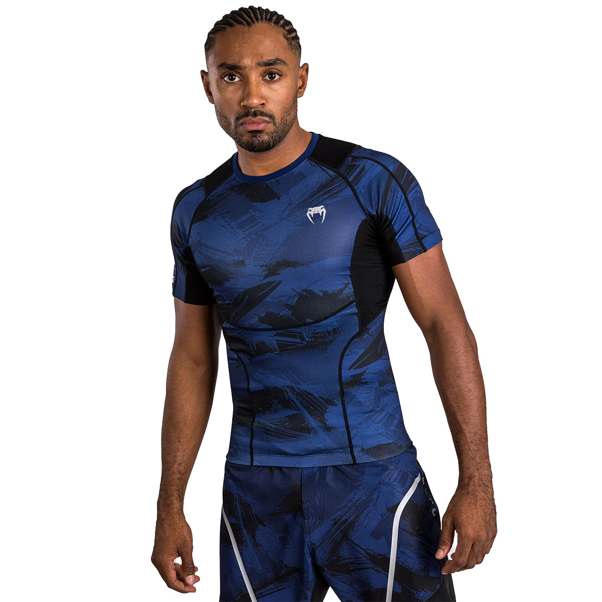 Venum Electron 3.0 MMA Short Sleeve Rashguard - Camo Blue