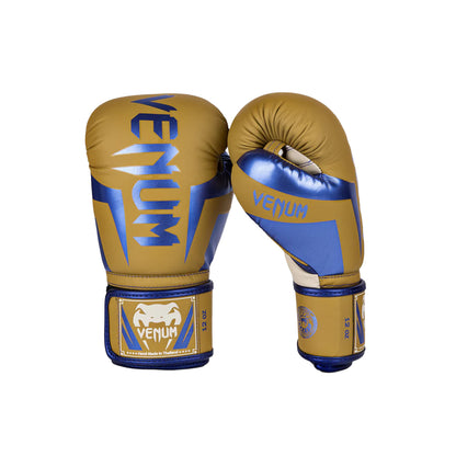 Venum Elite Boxing Gloves - Camel/Blue