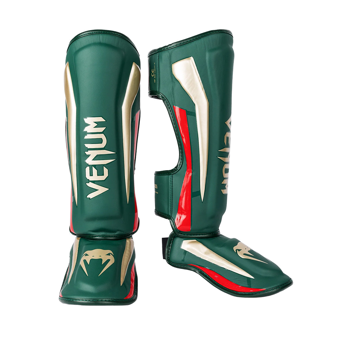 Venum Muay Thai Stand Up Elite Shin Guards - Green