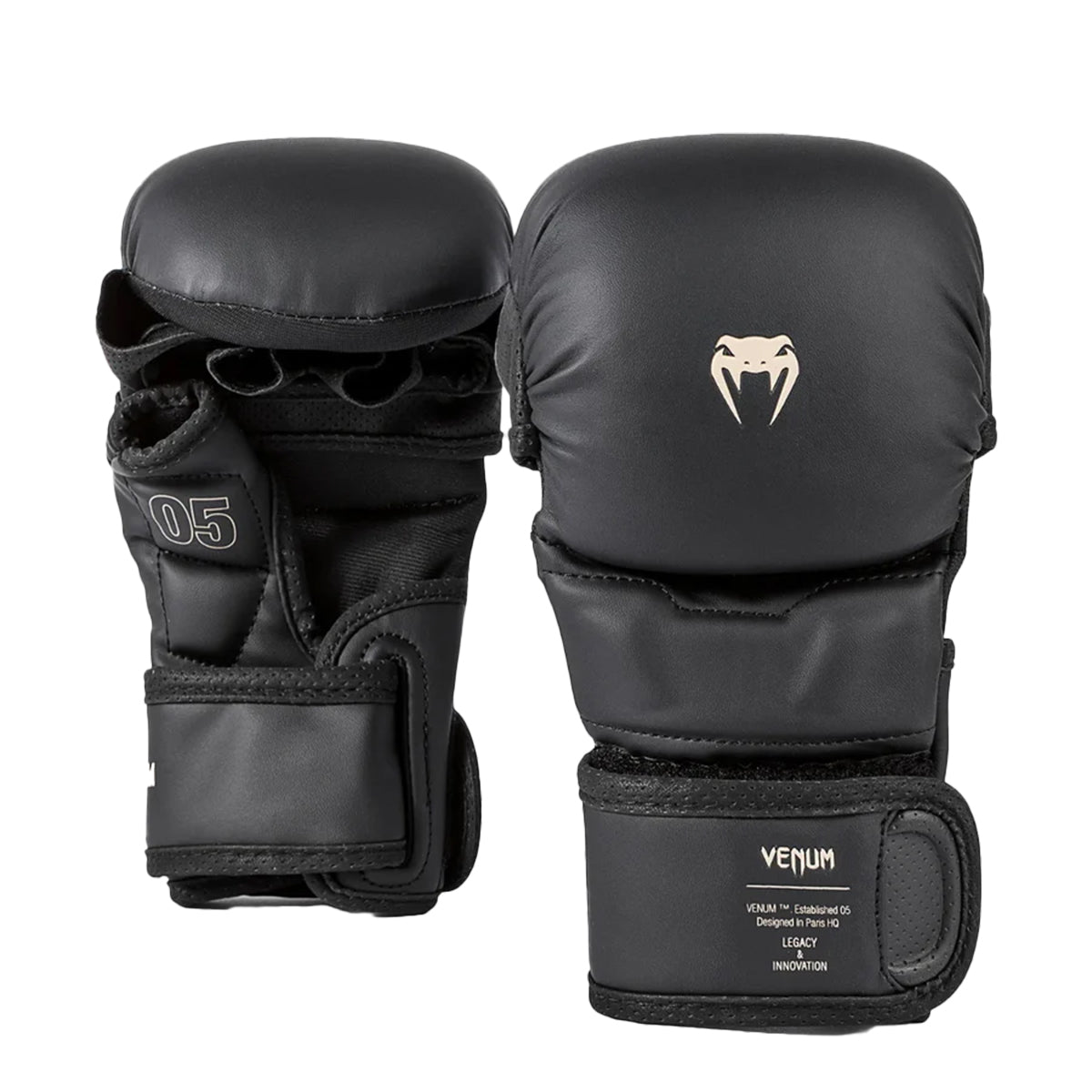 Venum MMA Impact Evo 7oz Sparring Gloves - Black/Black