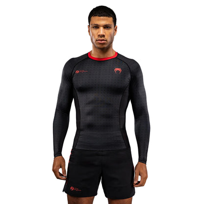 Venum x Roger Gracie Signature Long Sleeve Rashguard - Black/Red