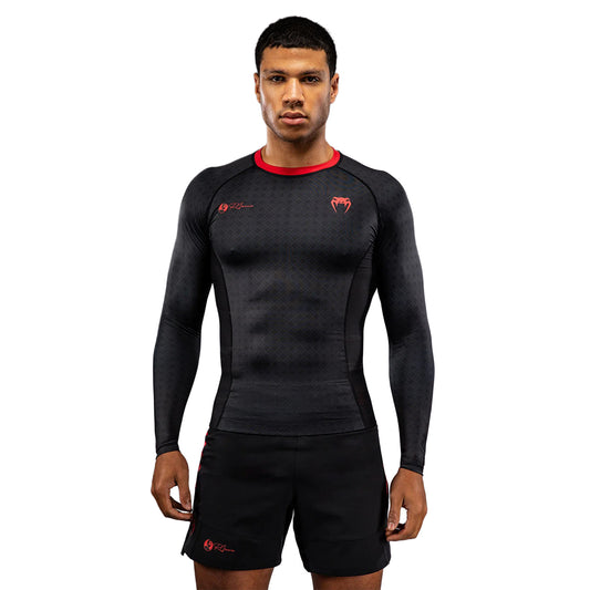 Venum x Roger Gracie Signature Long Sleeve Rashguard - Black/Red