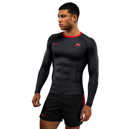 Venum x Roger Gracie Signature Long Sleeve Rashguard - Black/Red
