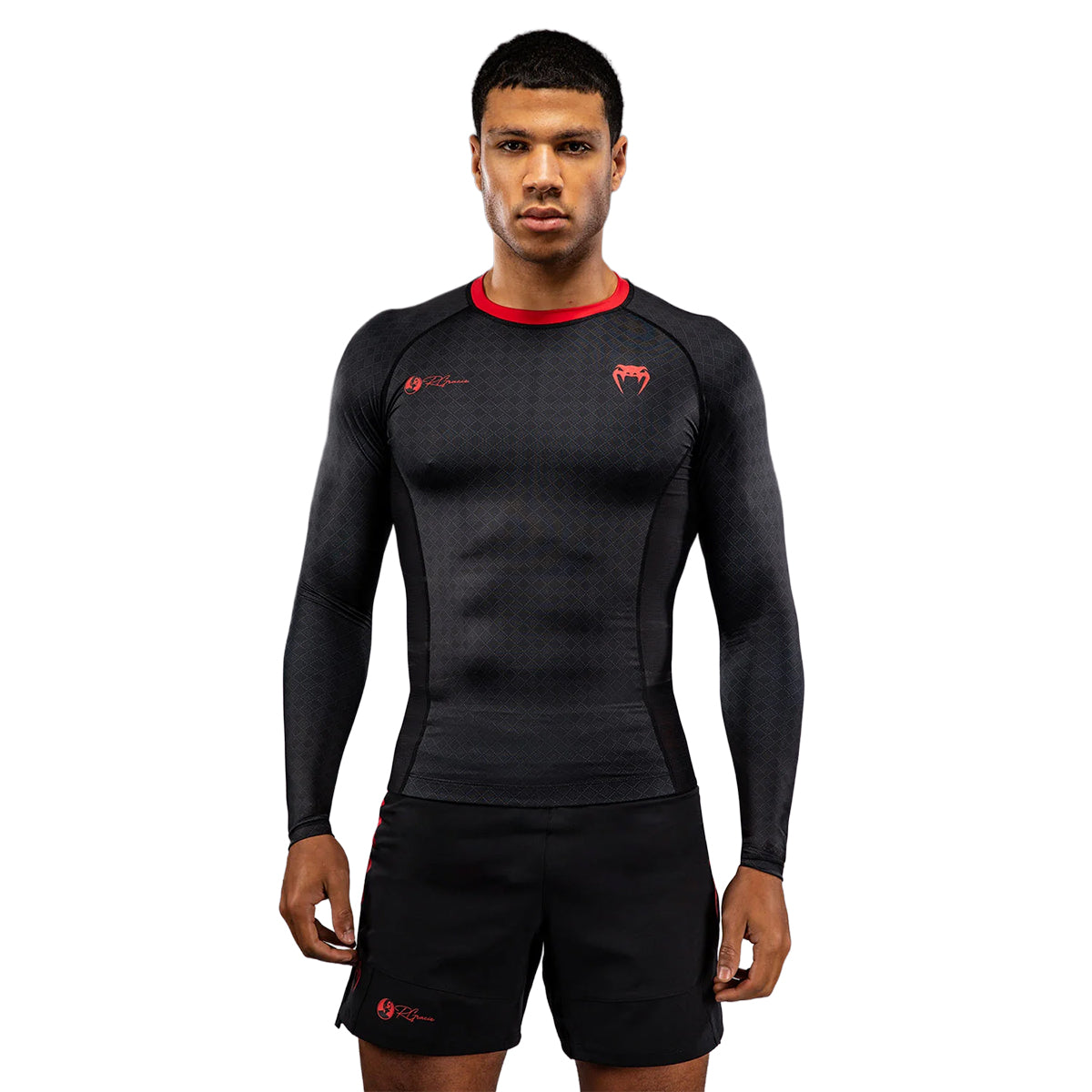 Venum x Roger Gracie Signature Long Sleeve Rashguard - Black/Red