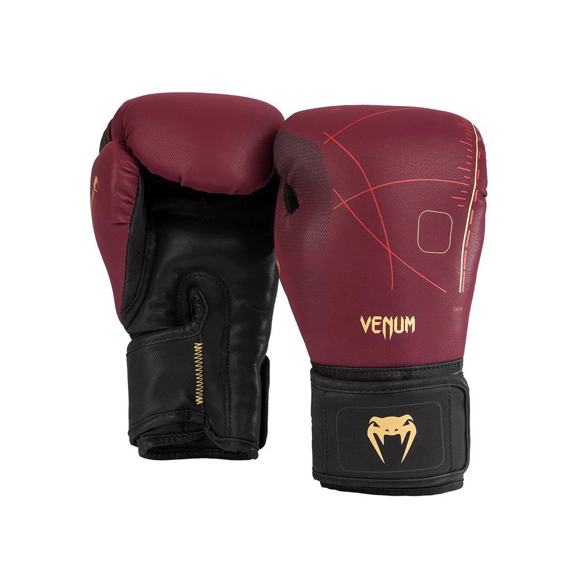 Venum Tactical XT Boxing Gloves - Burgundy/Gold/Black