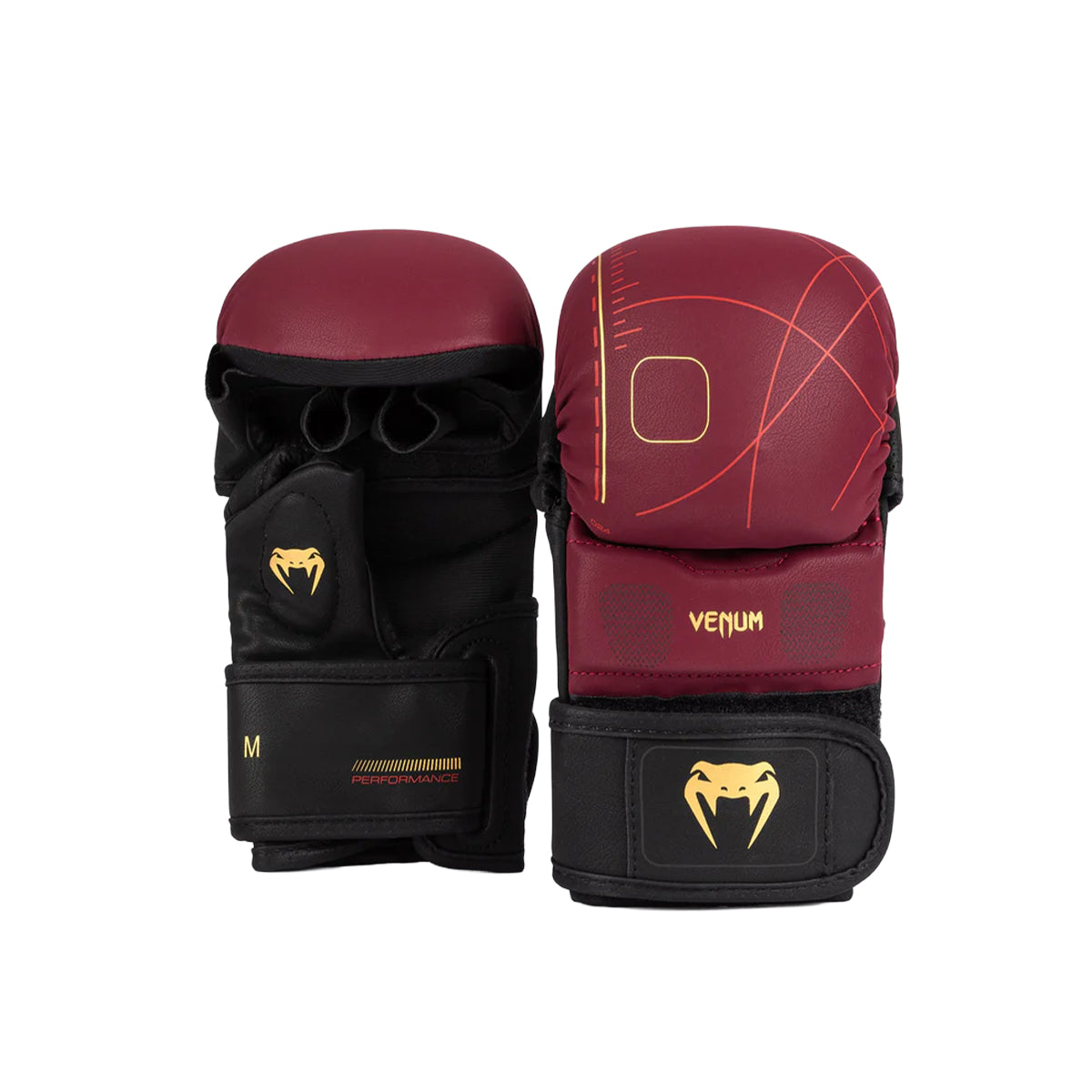 Venum Tactical XT Sparring Gloves - Burgundy/Gold/Black