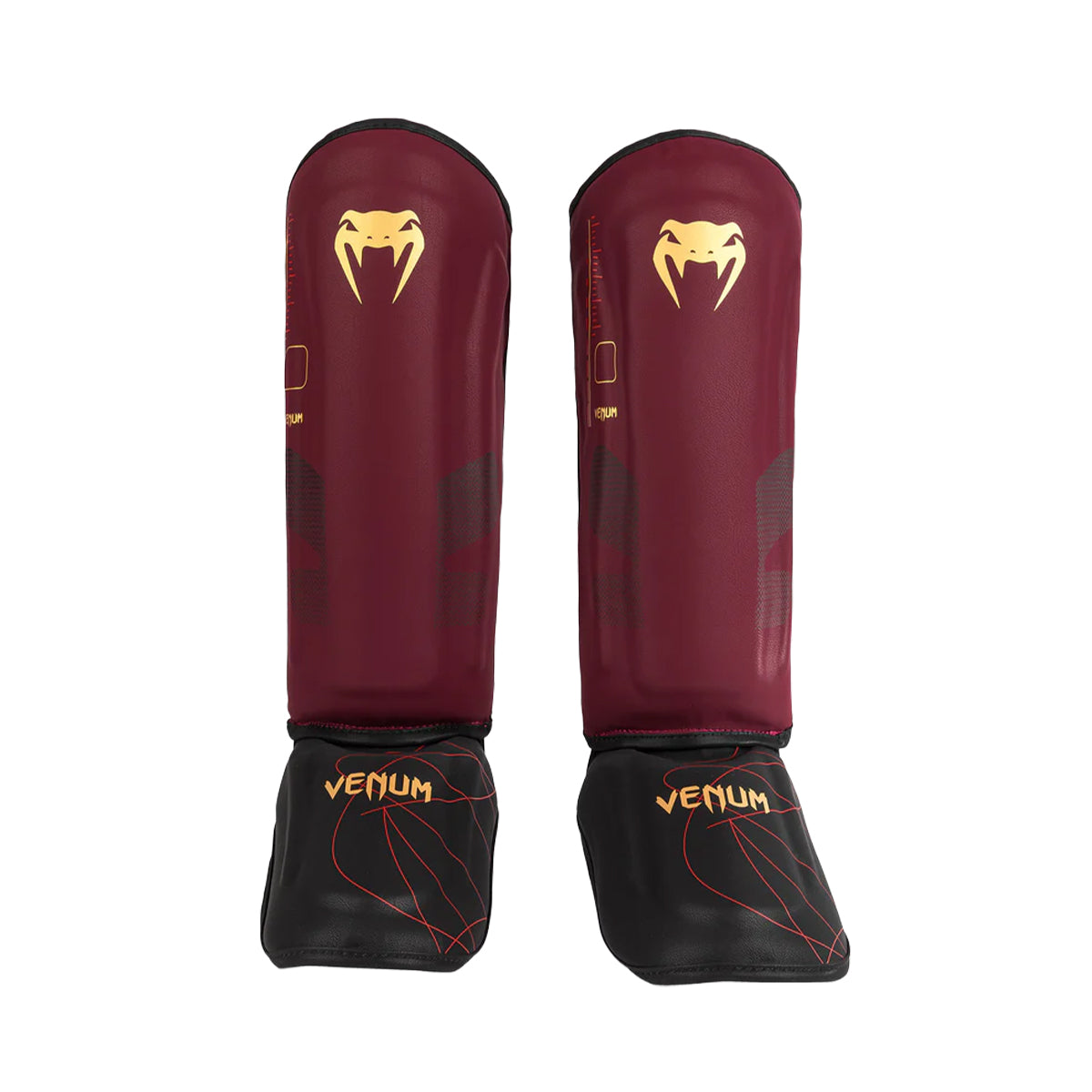 Venum Tactical XT Shinguards - Burgundy/Gold/Black