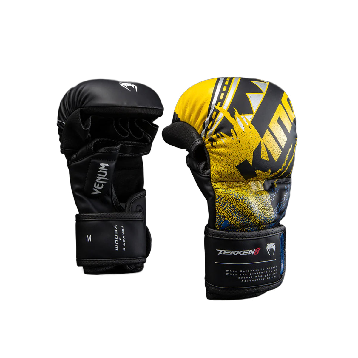 Venum x TEKKEN 8  MMA Sparring Gloves - King Black/Yellow - 7oz