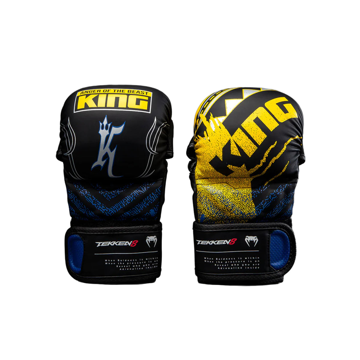 Venum x TEKKEN 8  MMA Sparring Gloves - King Black/Yellow - 7oz