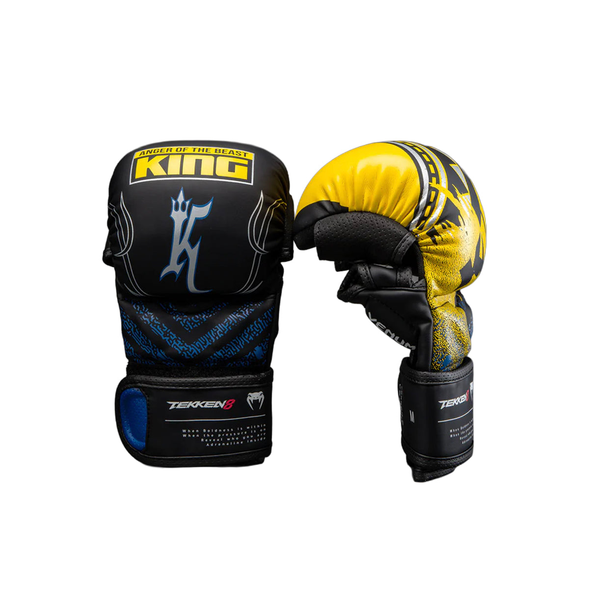 Venum x TEKKEN 8  MMA Sparring Gloves - King Black/Yellow - 7oz