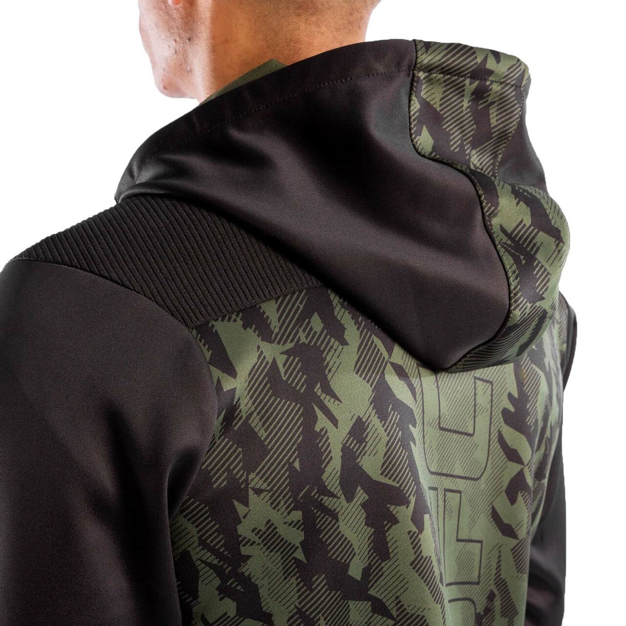 Venum x UFC Authentic Fight Week Polyester Hoodie - Black/Khaki