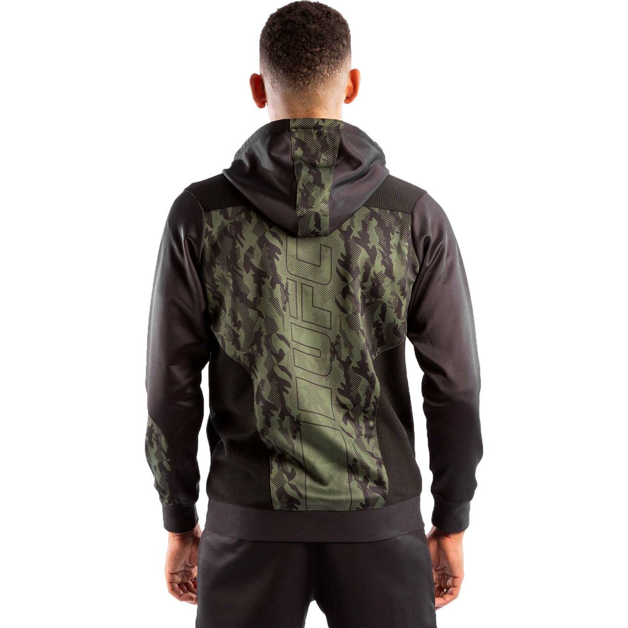 Venum x UFC Authentic Fight Week Polyester Hoodie - Black/Khaki