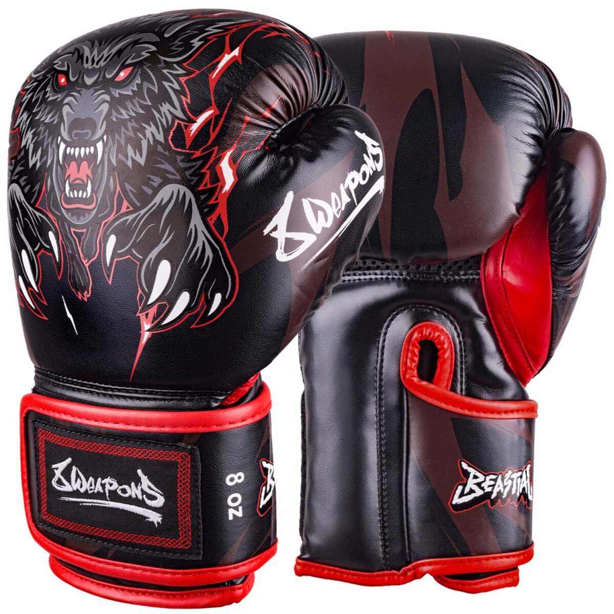 8 Weapons Kids Muay Thai Boxing Gloves  - Bestial Wolf
