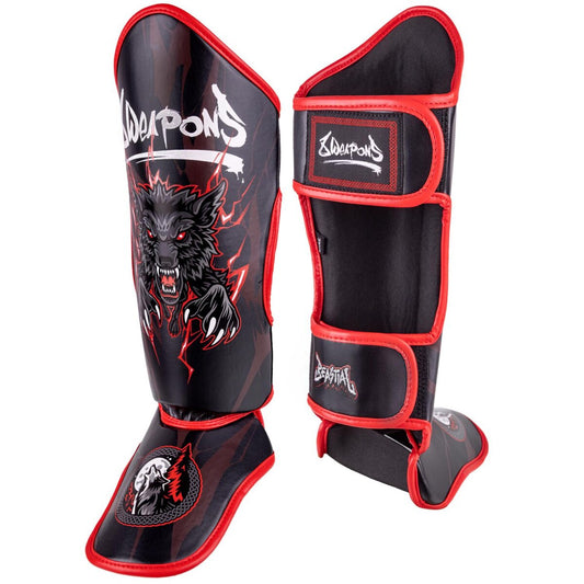 8 Weapons Kids Beastial Wolf Muay Thai Shin Guards