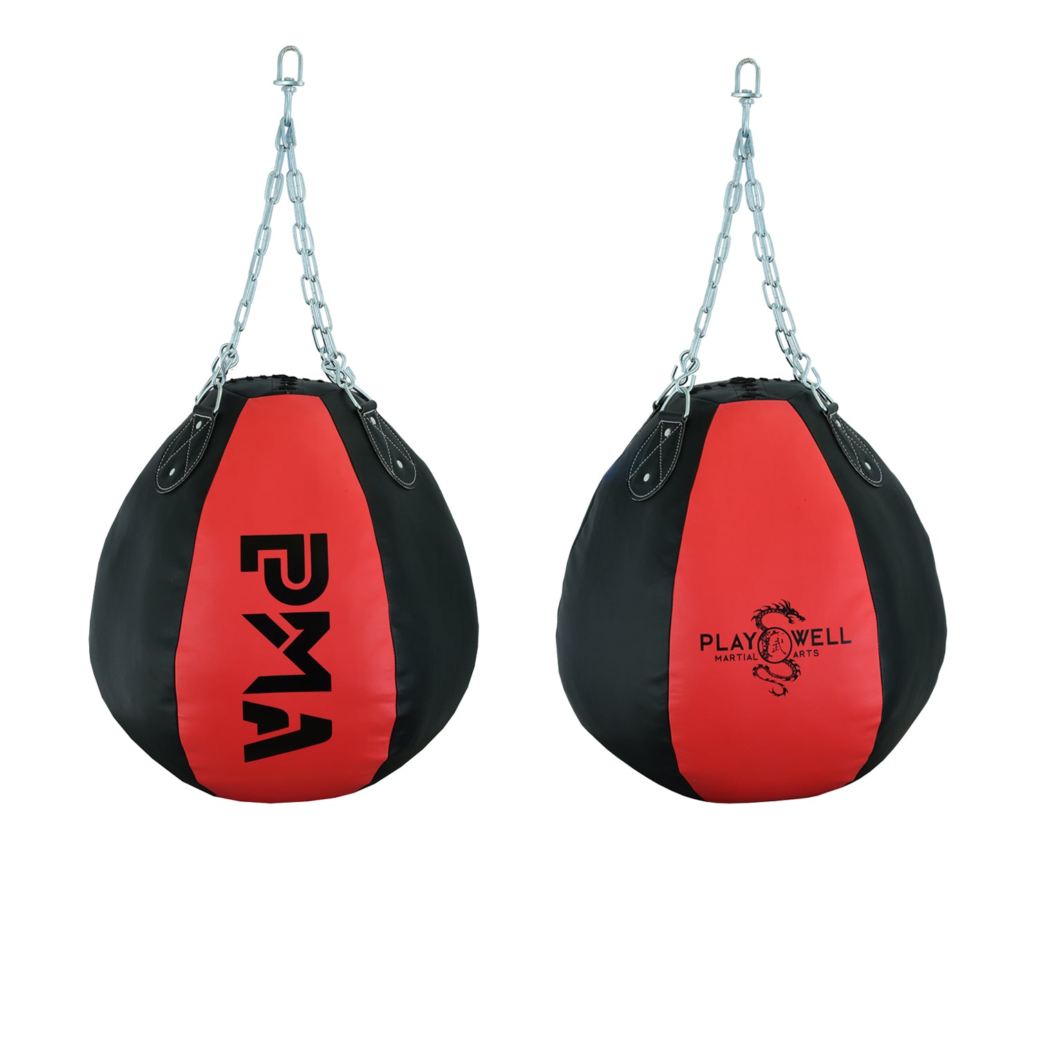 Elite Hanging Wrecking Ball Punch Bag - Black/Red  - 35 Kilos -