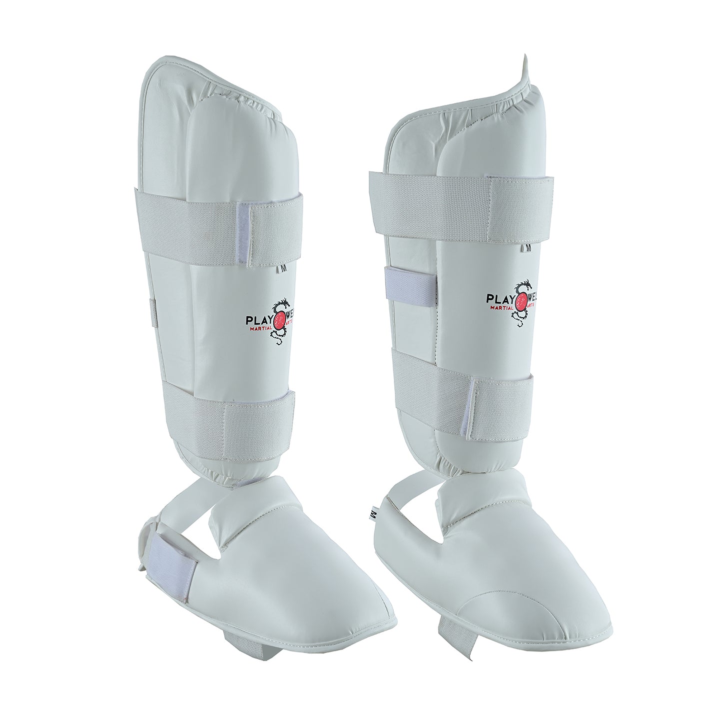 WUKF Style Karate Competion White Shin Guards  - Pair