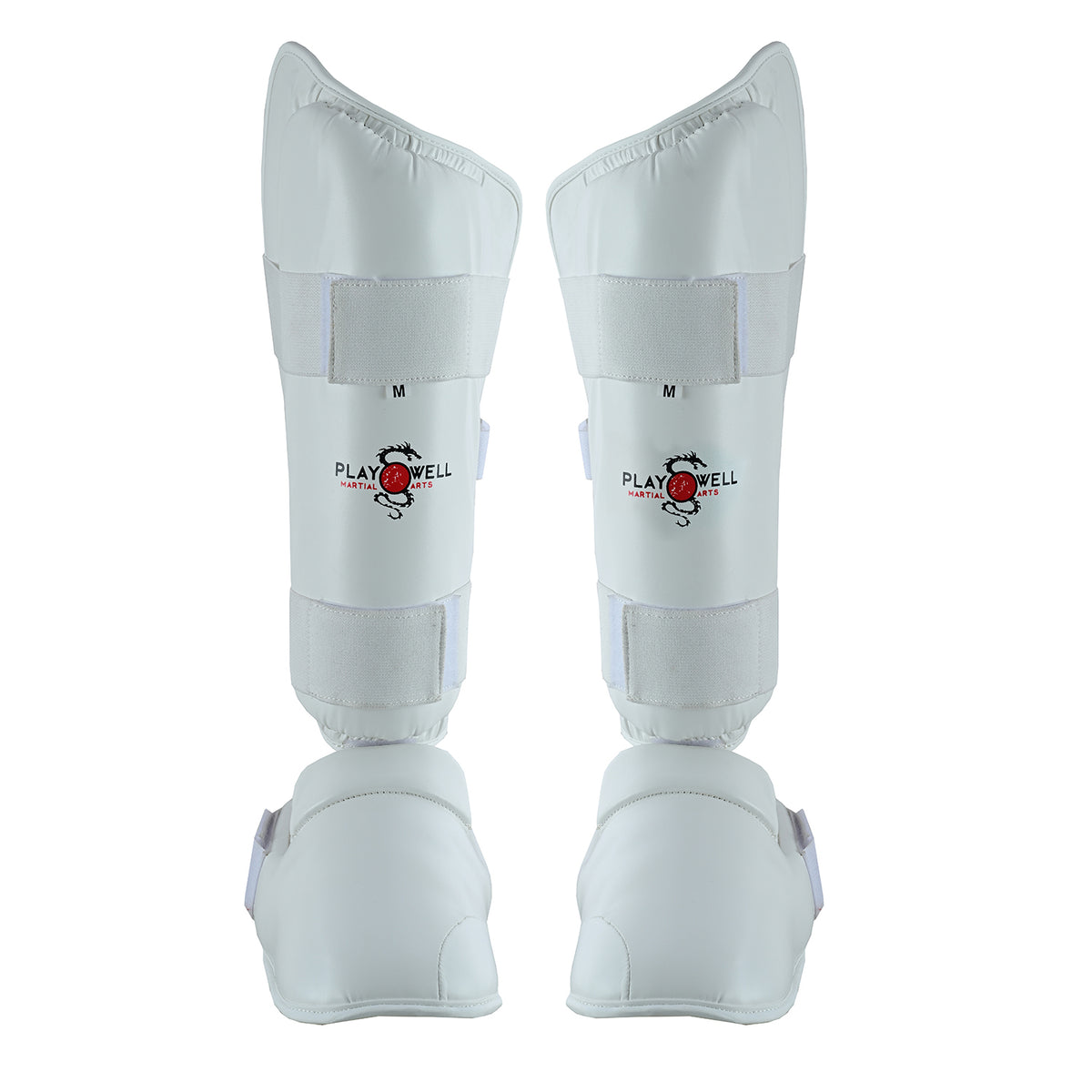 WUKF Style Karate Competion White Shin Guards  - Pair