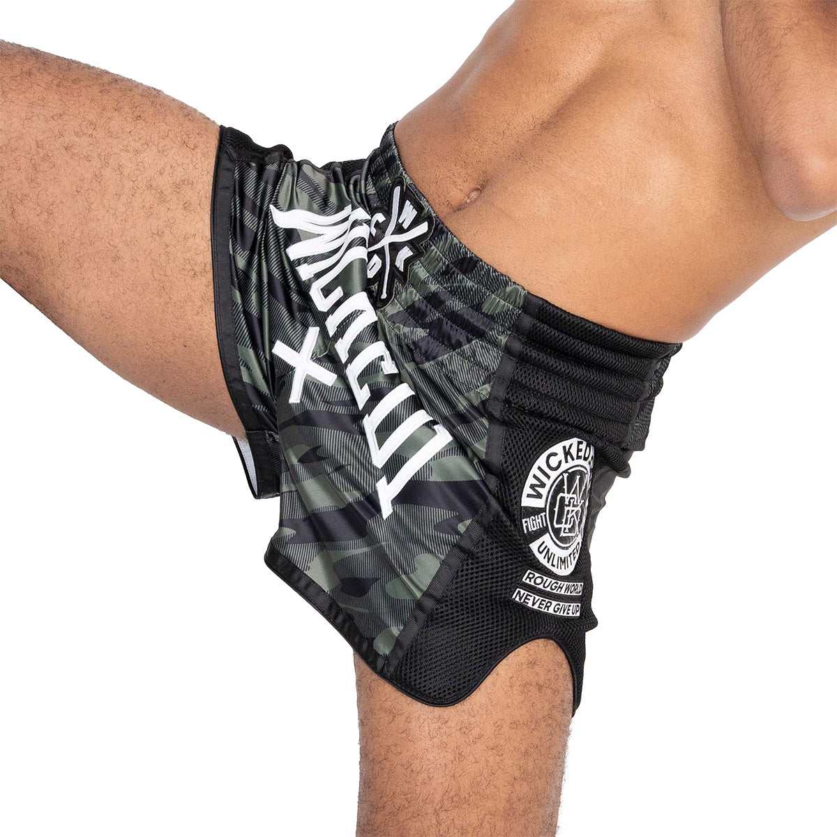 Wicked1 Fury Muay Thai Shorts - Khaki