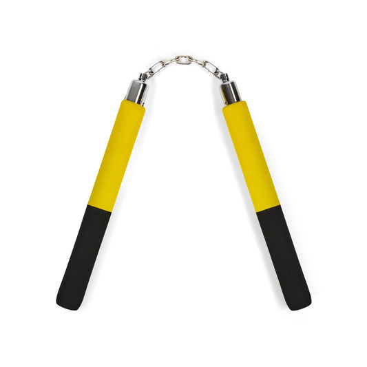 NR-031P: Foam Nunchaku with Metal B/Bearing. Yellow / Black