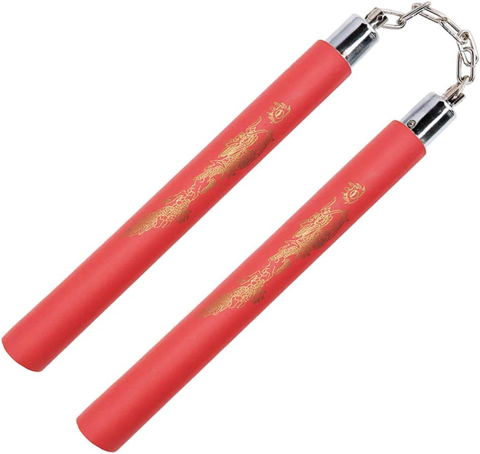 NR-028: Foam Nunchaku with Metal B/Bearing. All Red