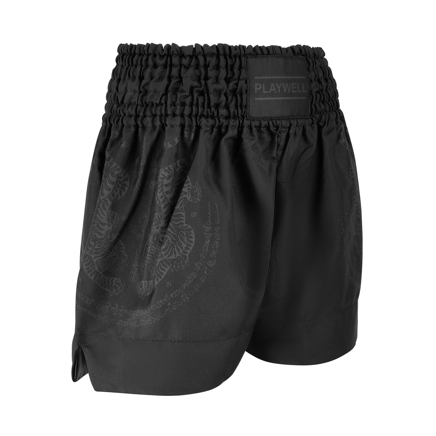 Twin Tiger Satin Muay Thai Competition Fight Shorts - Black/Blac