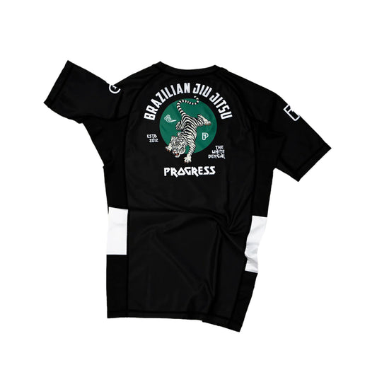 Progress Jiu Jitsu Bengal Hybrid No Gi Rash Guard - Black/White