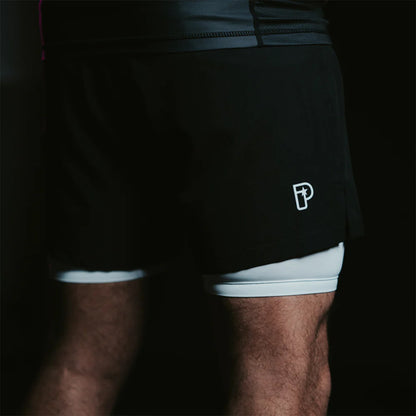 Progress Jiu Jitsu Bengal Hybrid No Gi Shorts - Black/White