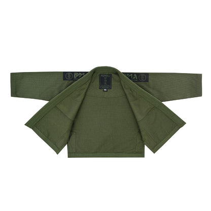 PMA Kids Elite Pearl Weave Jiu Jitsu Gi - Military Green