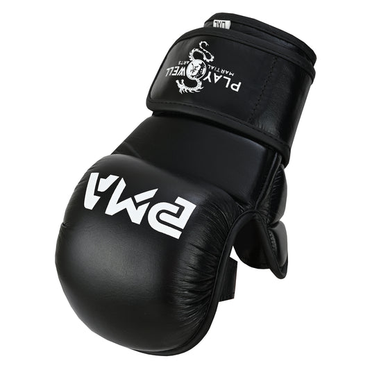 Playwell Elite MMA Sparring 7oz Fight Gloves - Black