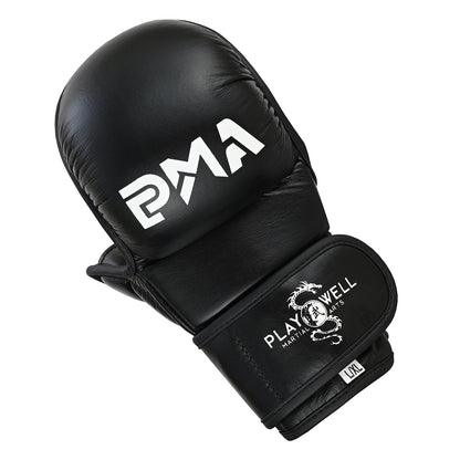 Playwell Elite MMA Sparring 7oz Fight Gloves - Black