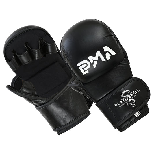 Playwell Elite MMA Sparring 7oz Fight Gloves - Black