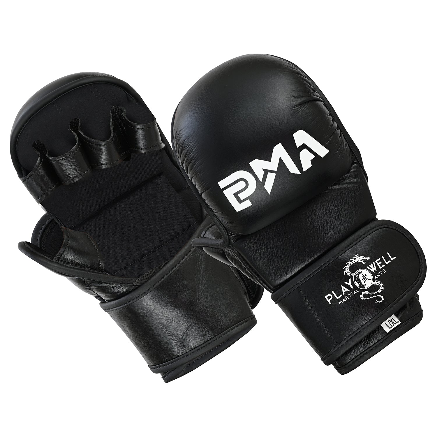 Playwell Elite MMA Sparring 7oz Fight Gloves - Black