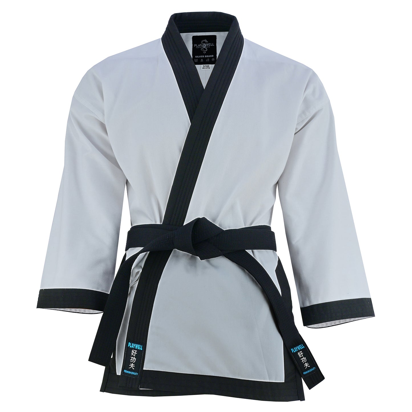 Tang Soo Do Adults Medium Weight 10oz Black Trim Uniform