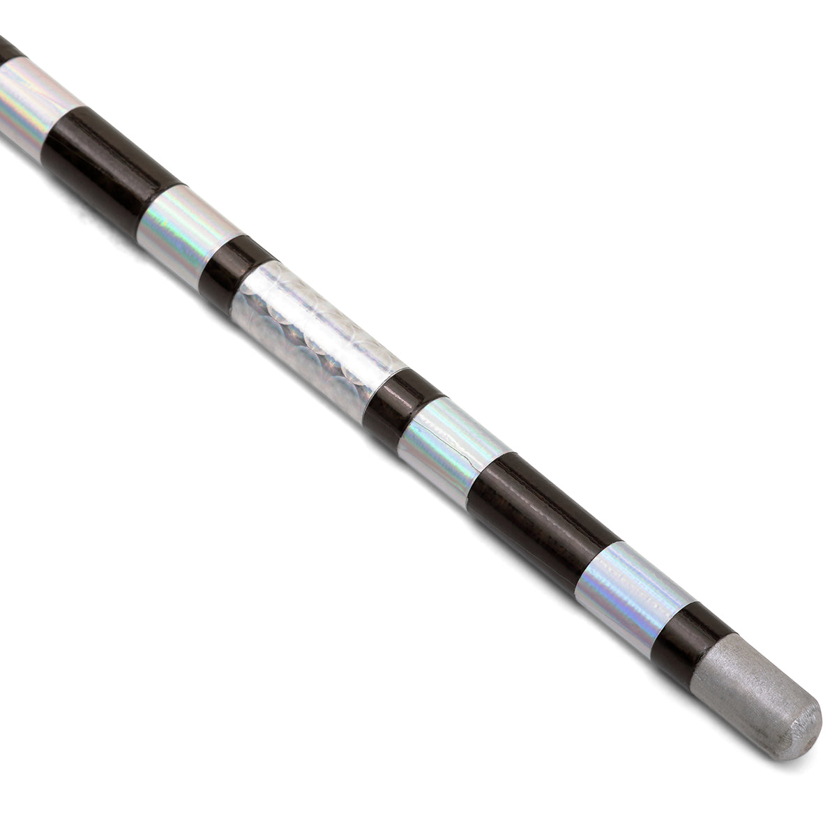 Chrome Competition Silver/Black Lotus Wood Jo Staff - 50 Inches