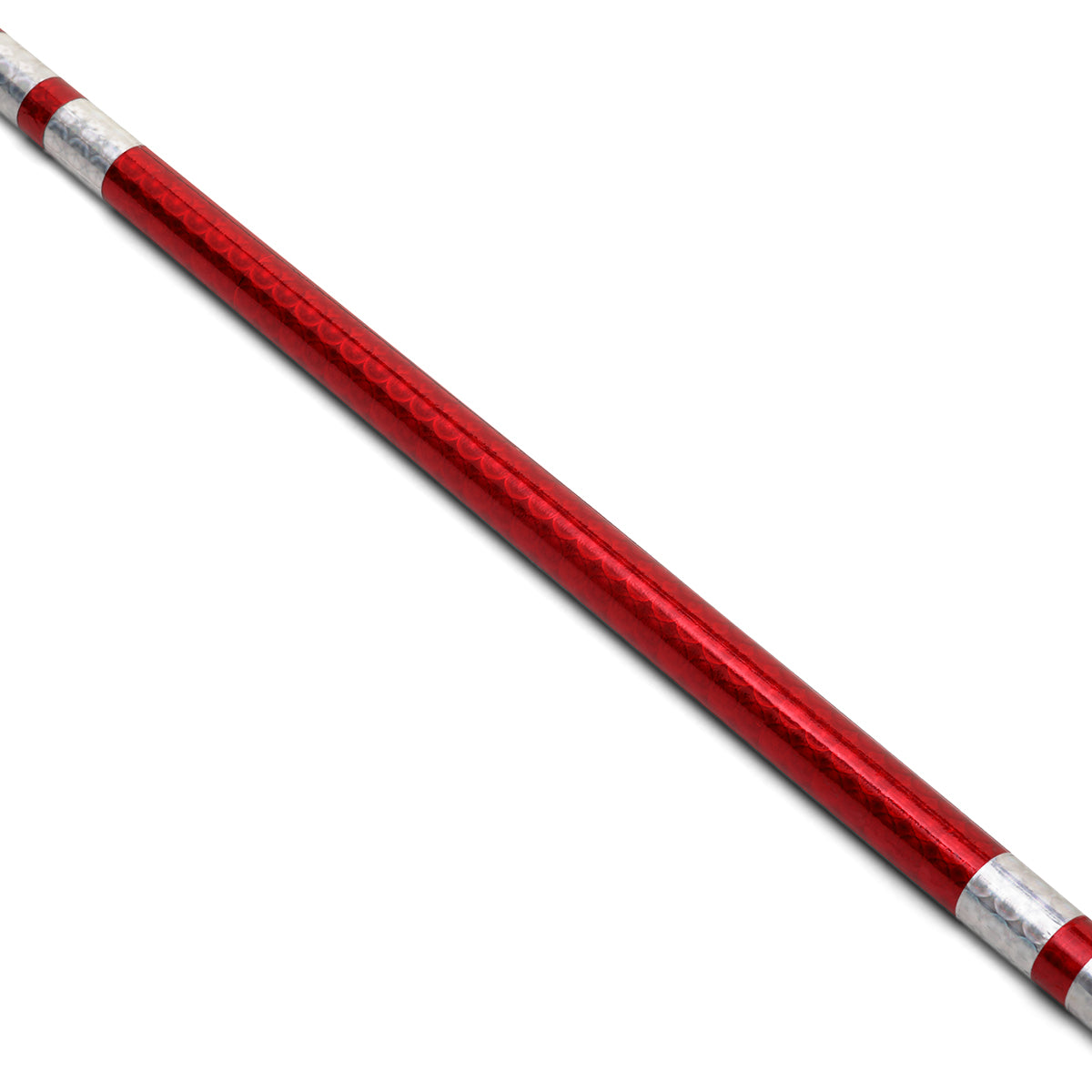 Chrome Competition Silver/Red Ultra Light Bo Staff - 72 Inches