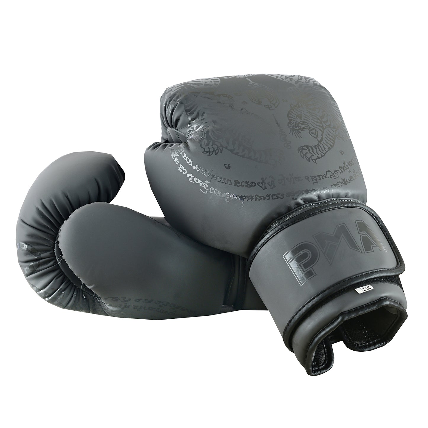 Playwell Matte "Twin Tiger" Boxing Gloves - Grey