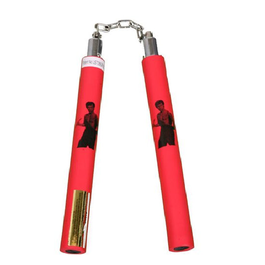 NR-021A: Foam Nunchaku with Metal B/Bearing. All Red Bruce Lee -