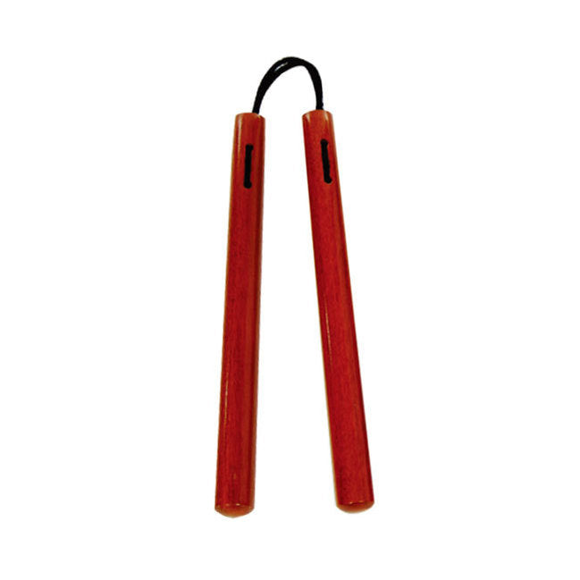 Nunchaku Round Red Oak With Cord  - C109