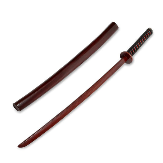 Wooden Roped Bokken With Scabbard  - Cherry Oak - PRE ORDER