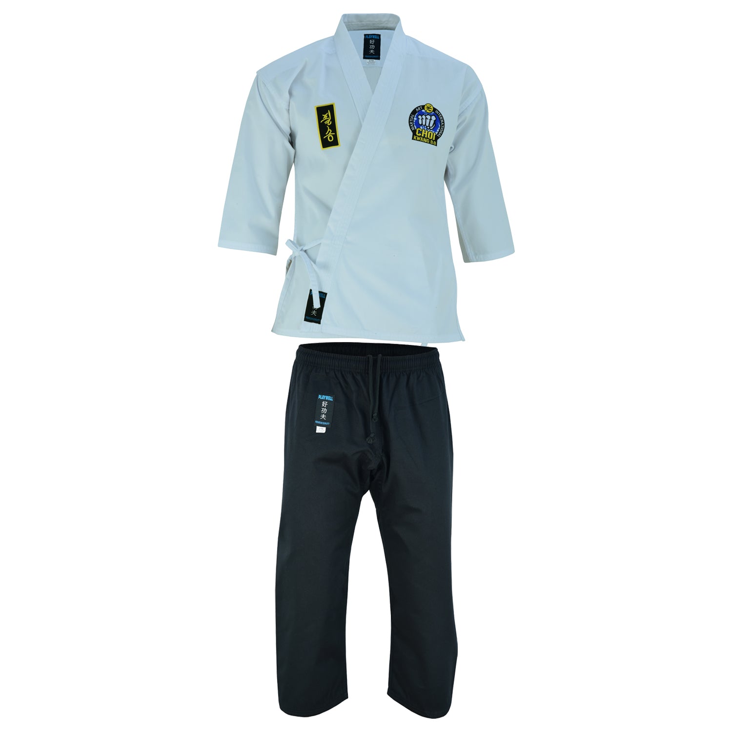 Kids Choi Kwang Do White Jacket/ Black Trouser Students Uniform