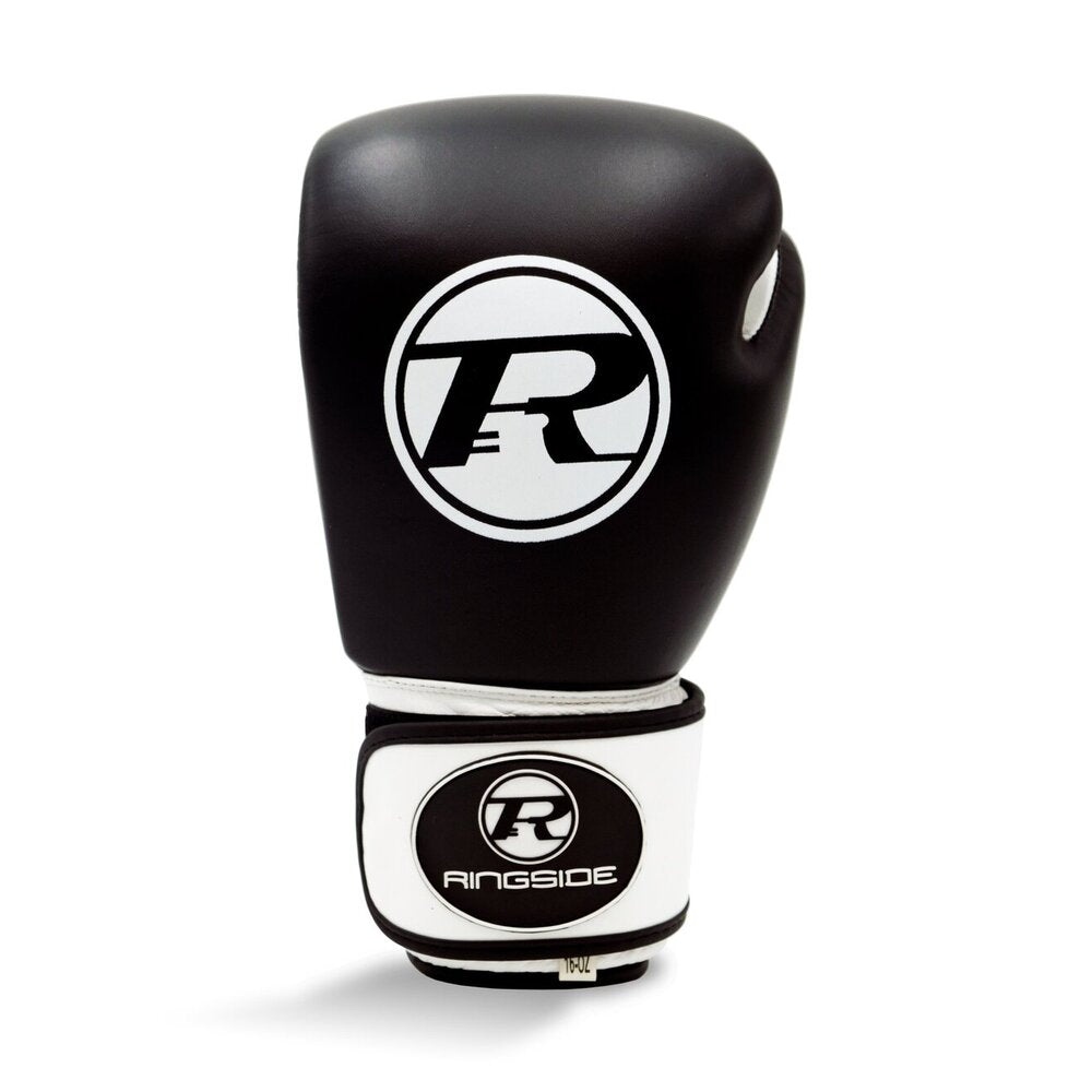 Ringside Boxing Leather Club Gloves Black  - 16oz