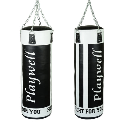 Elite Heavy Leather 5ft Punch Bag Black/White - 50KG