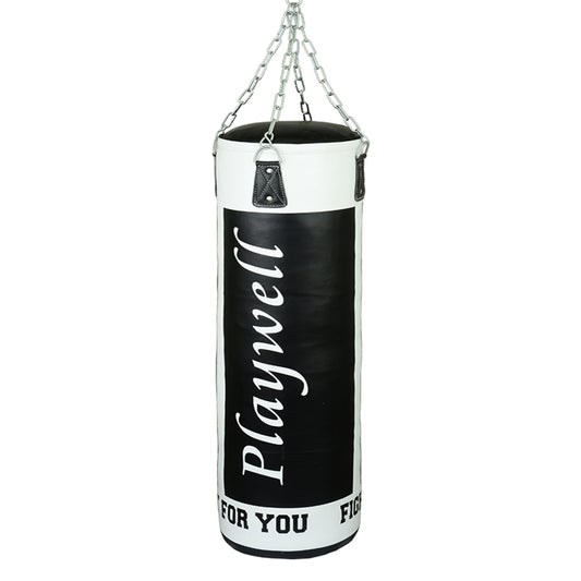 Elite Heavy Leather 5ft Punch Bag Black/White - 50KG